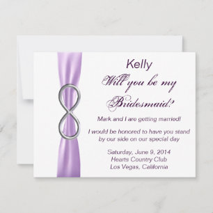 Lavender Infinity Wedding Bridesmaid Card
