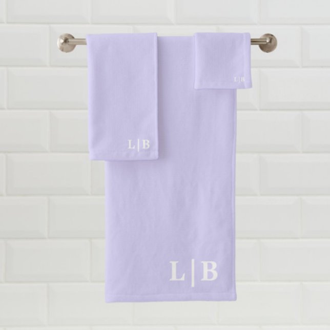 Lavender Initials Bath Towel Set (Creator Uploaded)