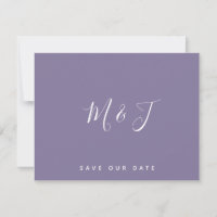 Lavender Initials Wedding Save the Date