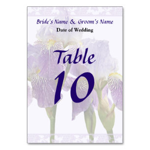 Lavender Iris Couple Wedding Supplies Table Number