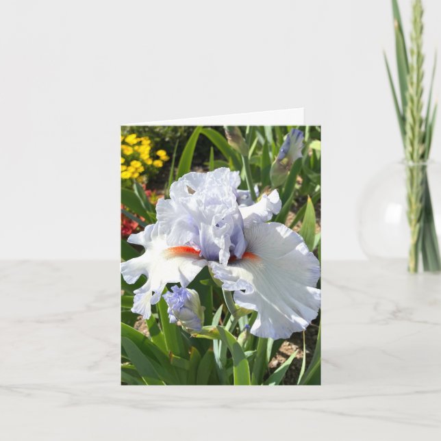 Lavender Iris Personalized Greeting Card (Front)