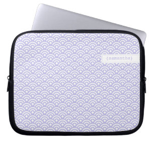 Lavender Japanese Seigaiha Pattern Laptop Sleeve
