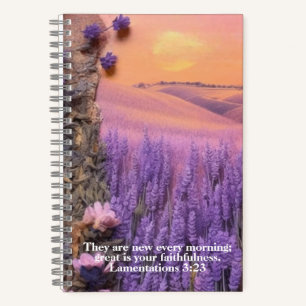 Lavender Journal Notebook Lamentations 3:23