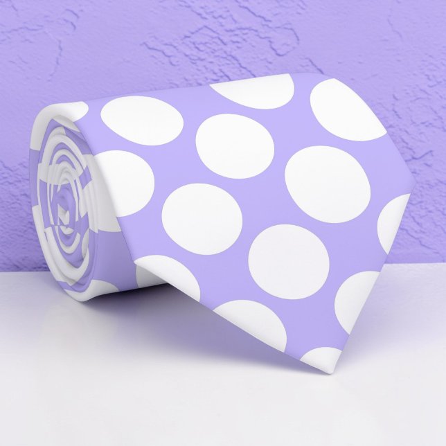 Lavender Jumbo Polka Dots Custom Necktie (Creator Uploaded)