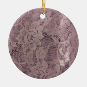 Lavender Lace Ceramic Ornament