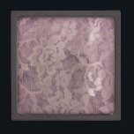 Lavender Lace Jewelry Box<br><div class="desc">Lilac lace with flowers.</div>