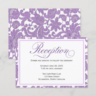 Lavender Lace Wedding Reception Enclosure Card
