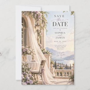 Lavender Lakeview Wedding Save the Date Invitation