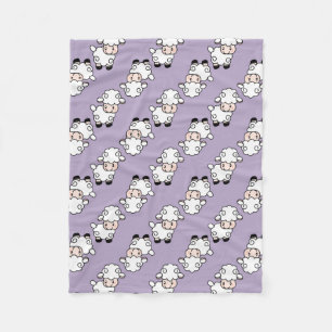 Lavender Lamb Sheep Fleece Blanket