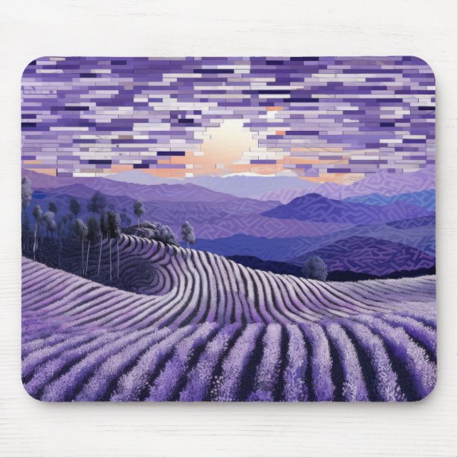 Lavender Landscape Art Decor Paint  Mouse Pad (Front)