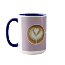 Lavender Latte Coffee Art Heart Combo Mug
