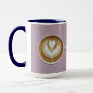 Lavender Latte Coffee Art Heart Combo Mug