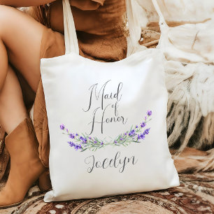 Lavender Laurel Maid of Honour Wedding  Tote Bag