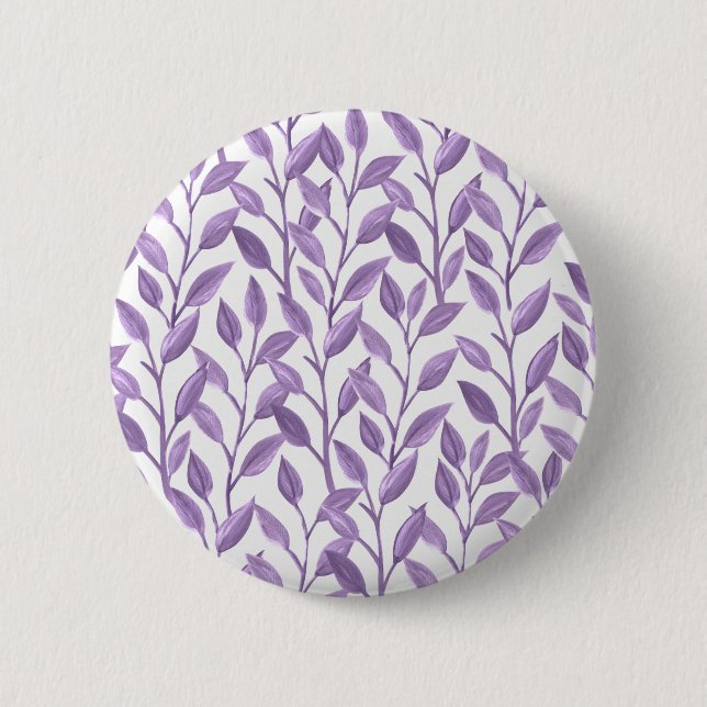Lavender Leaves 2 Inch Round Button (Front)