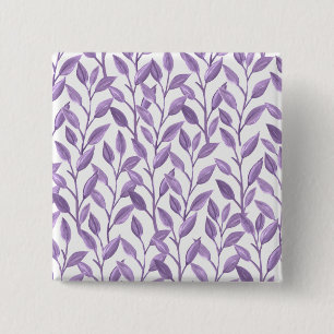 Lavender Leaves 2 Inch Square Button