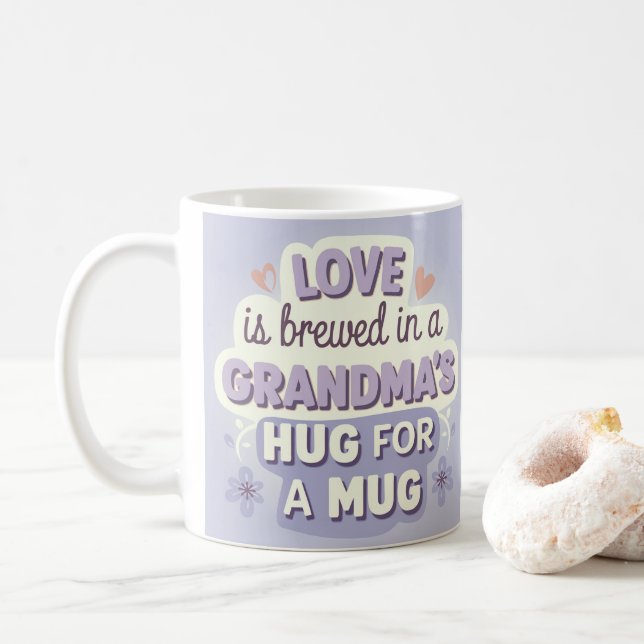 Lavender Light Blue Grandma  Coffee Mug (With Donut)