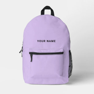 Lavender light purple Custom Name Backpack
