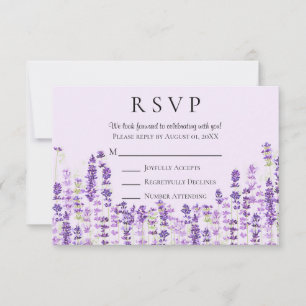 Lavender Light Purple Flowers Watercolor RSVP Card