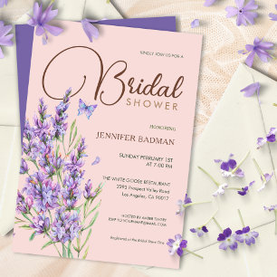Lavender Lilac Elegant Mauve Watercolor Invitation