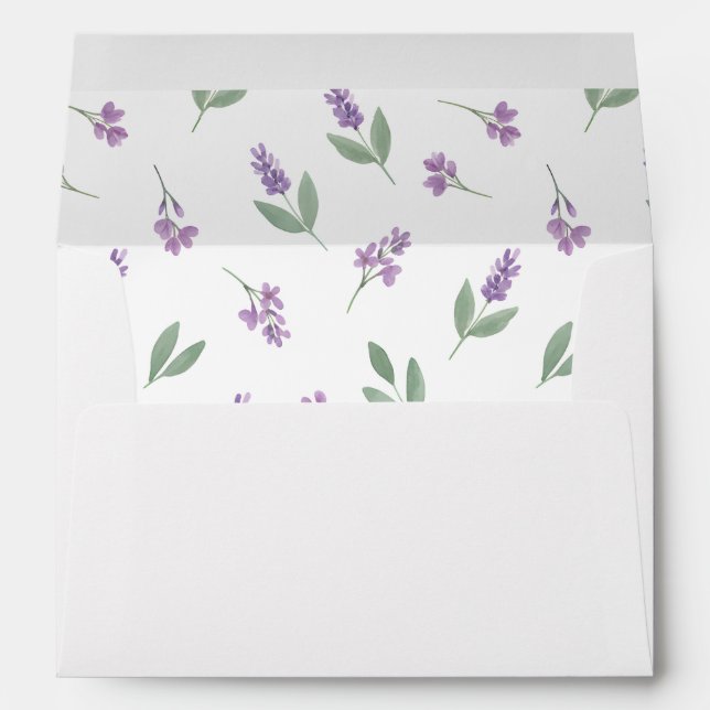Lavender & Lilac Floral Arch Wedding Invitation Envelope (Back (Bottom))