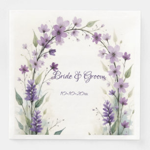 Lavender Lilac Floral Wedding Napkin