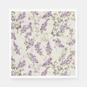 Lavender Lilac Flower Design Napkin