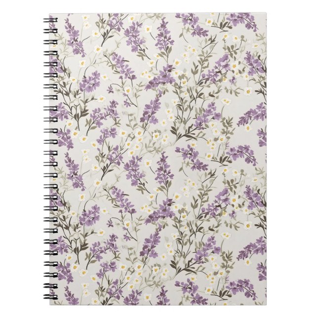 Lavender Lilac Flower Design Notebook (Front)