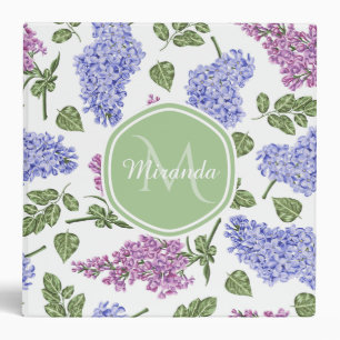 Lavender Lilac Monogram Binder