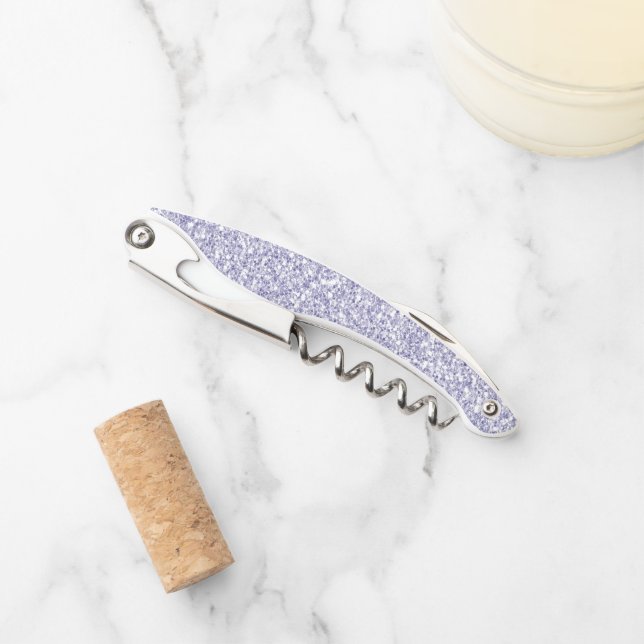 Lavender Lilac Purple Glitter  Corkscrew (Front)