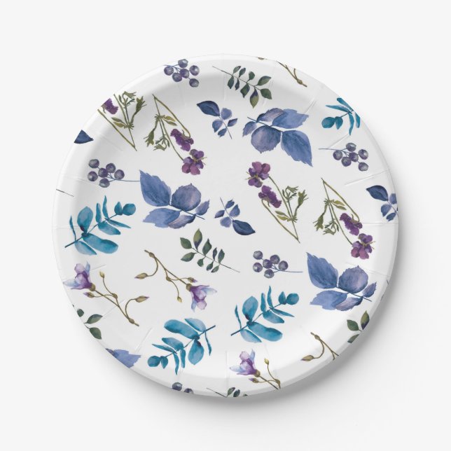 Lavender Lilac Purple Iris Spring Floral Chic Paper Plate (Front)