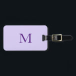 Lavender Lilac Purple Monogram Initial Name Gift Luggage Tag<br><div class="desc">Monogrammed initial and also personal details like name,  address,  phone number and email all of which you can edit. Designed with attractive purple colour background! You may change colours as you wish.</div>