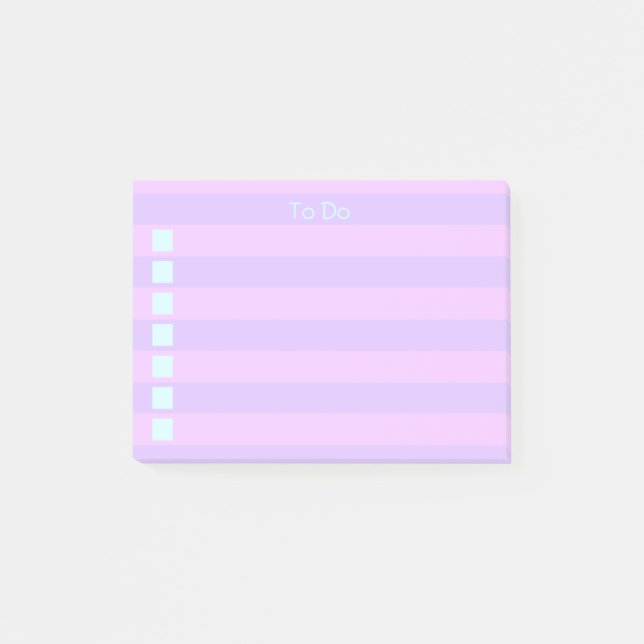 Lavender Lilac Striped To Do Post-it Notes (Front)