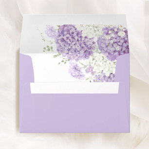 Lavender Lilac White Wedding Liner & Addressed Envelope