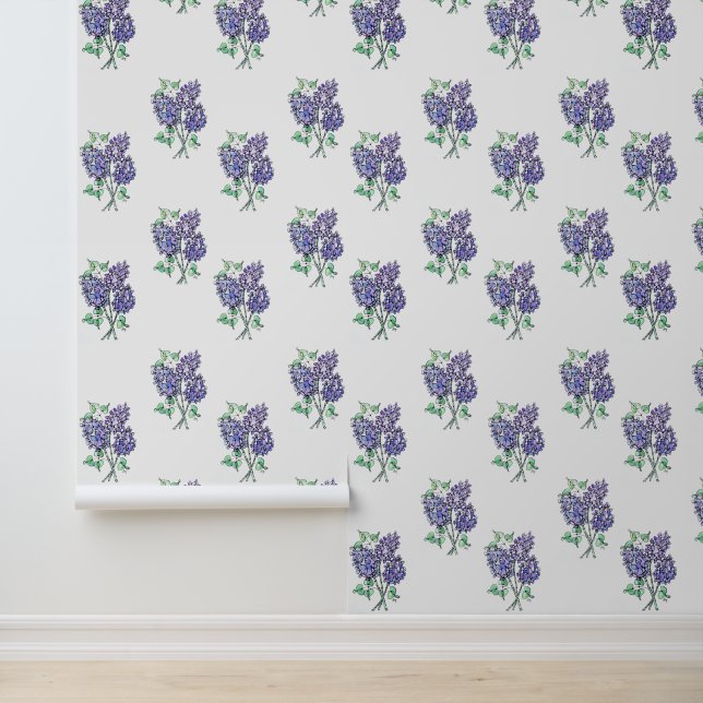 Lavender Lilacs - Peel & Stick Wallpaper (Application)