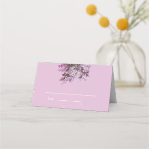 Lavender,Lilacs, Roses, Wedding Place Card