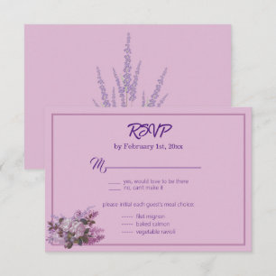 Lavender,Lilacs, Roses, Wedding RSVP Card