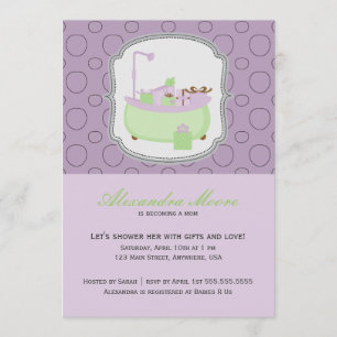 Lavender & Lime Tub Baby Shower Invitation