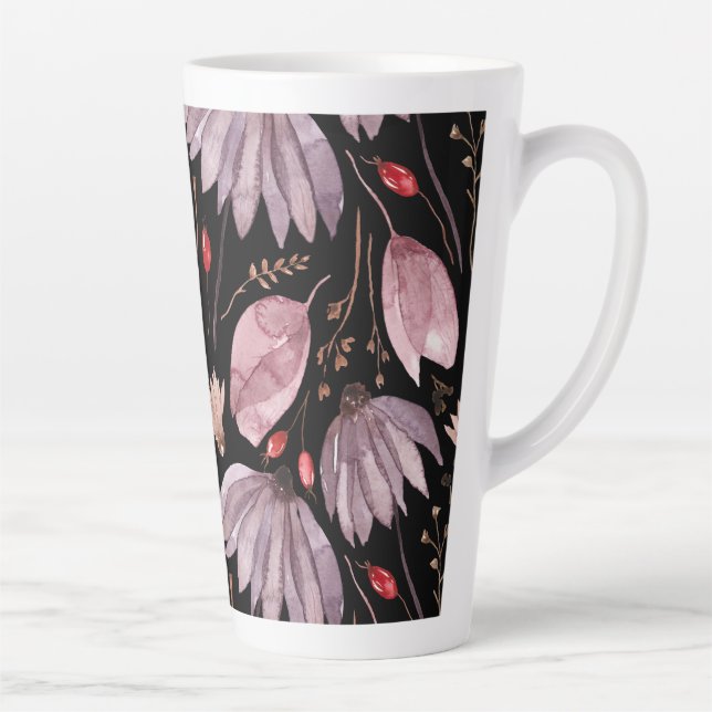 Lavender Lotus Flower Latte Mug (Right)