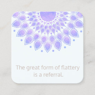Lavender Lotus Flower Mandala Customer Referral