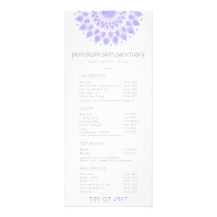 Lavender Lotus Natural Spa Salon Price List Menu