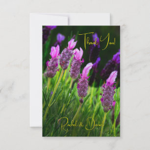 Lavender, Love & Devotion Yellow, Wedding Thank You Card