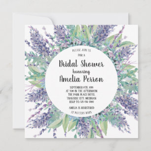 Lavender Love Floral Eucalyptus Bridal Shower Invitation