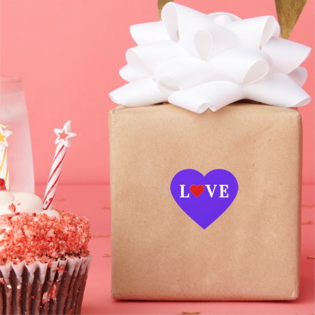 Lavender LOVE Heart Sticker (Party)