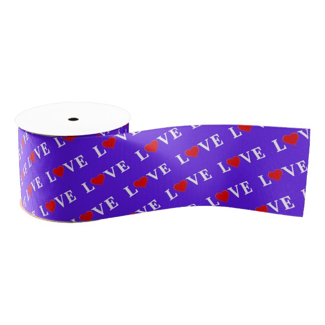 Lavender LOVE Modern Chic Grosgrain Ribbon (Spool)