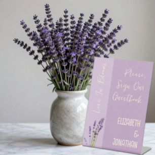 Lavender Love Wedding Pedestal Sign