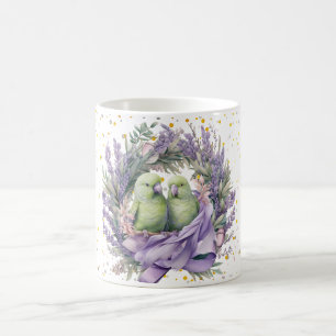 Lavender Lovebirds Coffee Mug