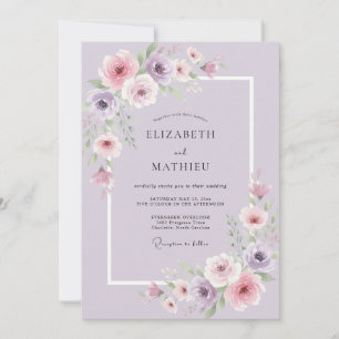 Lavender Luminous Floral Wedding Invitation
