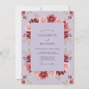 Lavender Lush Romantic Wedding Invitation