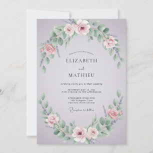 Lavender Lush Springtime Wedding Invitation
