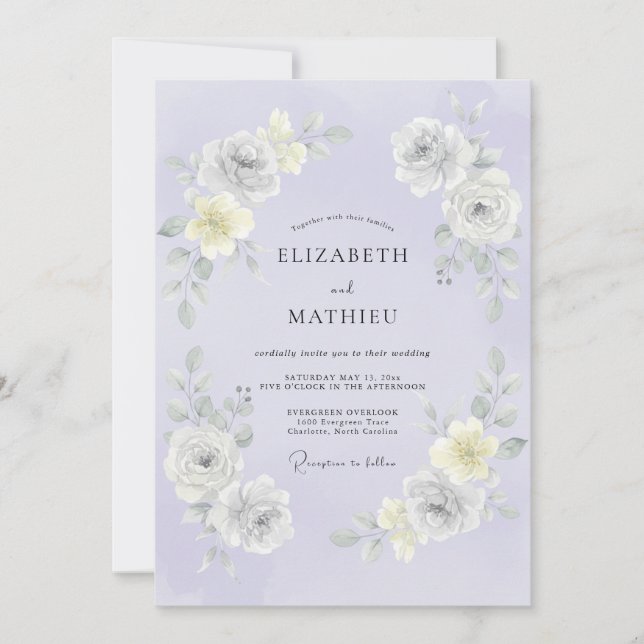 Lavender Lustrous Spring Wedding Invitation (Front)